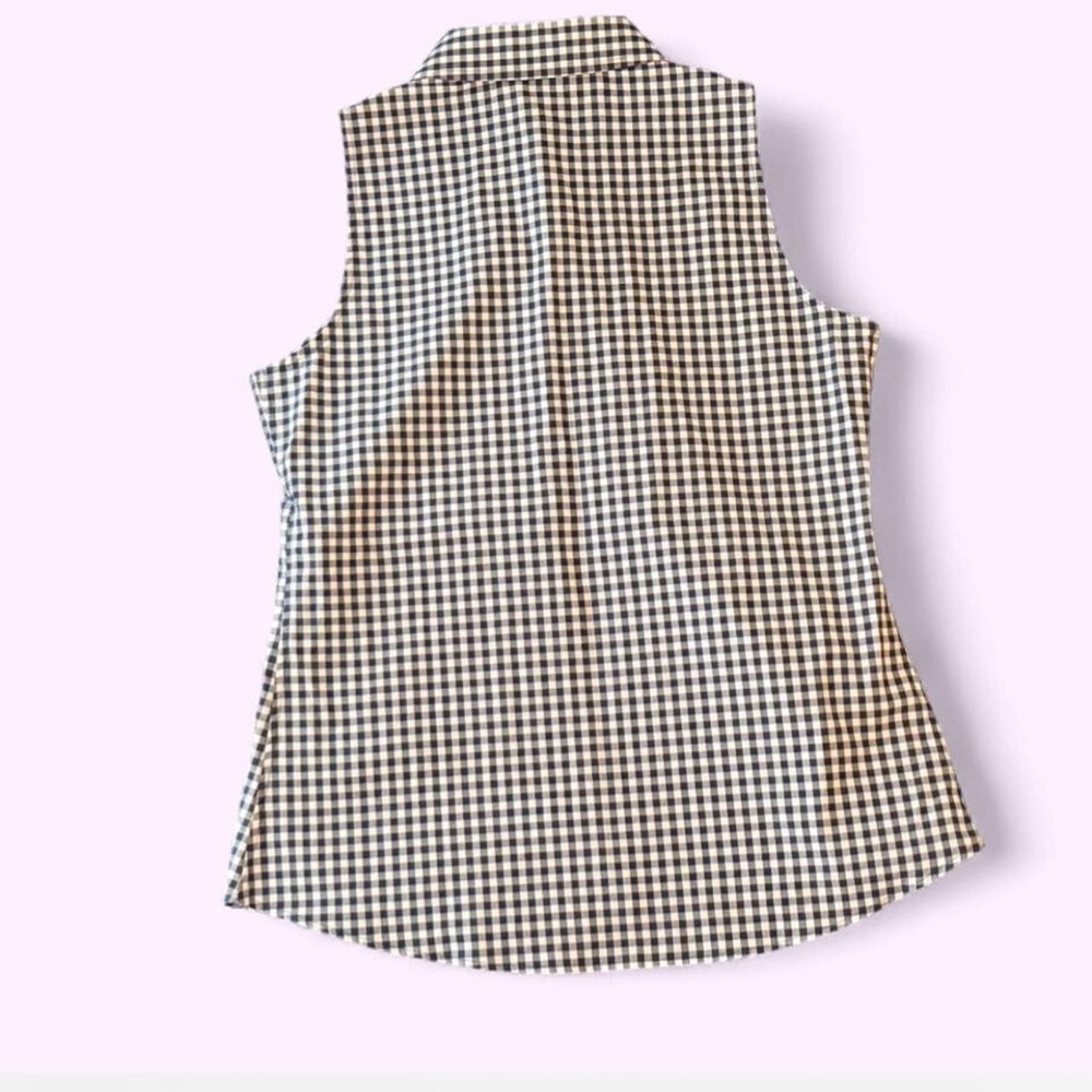 NWT Oxford Golf Navy Gingham Sleeveless Button Down Shirt - Medium - Picture 2 of 6